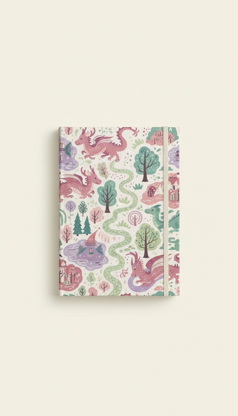 ADHD-friendly guided journal with fantasy motifs